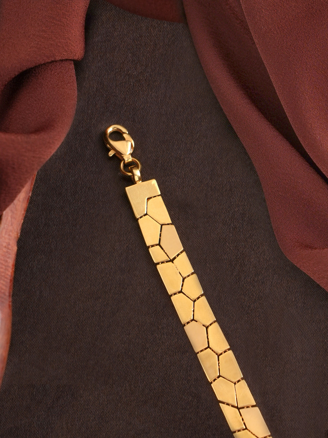 Trendy Honeycomb Gold Men Bracelet