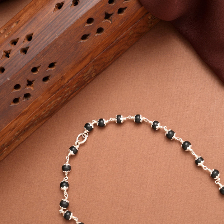 Karungali Energy Beads Silver Chain
