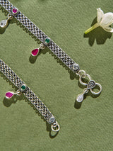 Floral Drops Antique Anklet
