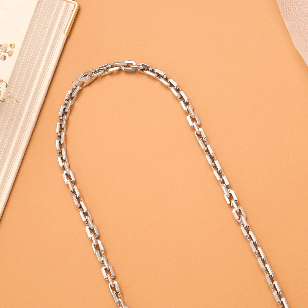 Square Silver Cuban Link Chain