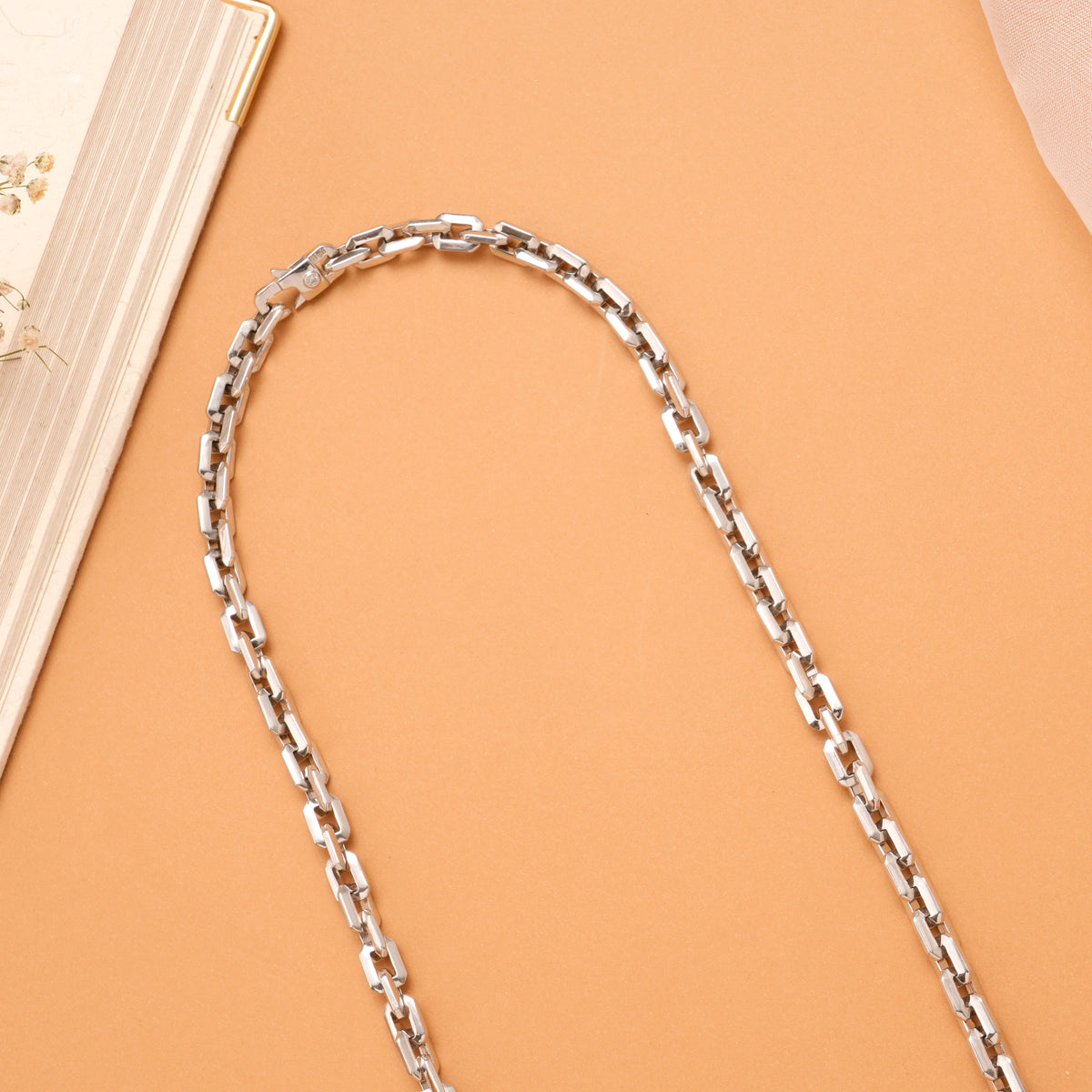 Square Silver Cuban Link Chain