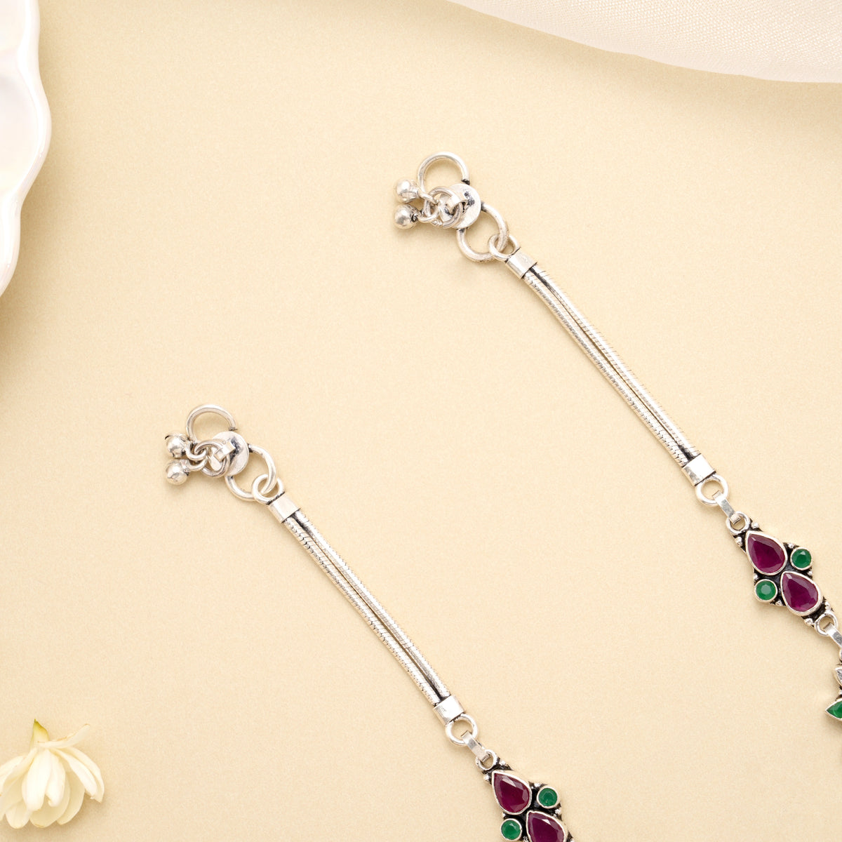 Emerald Petal Radiance Anklet