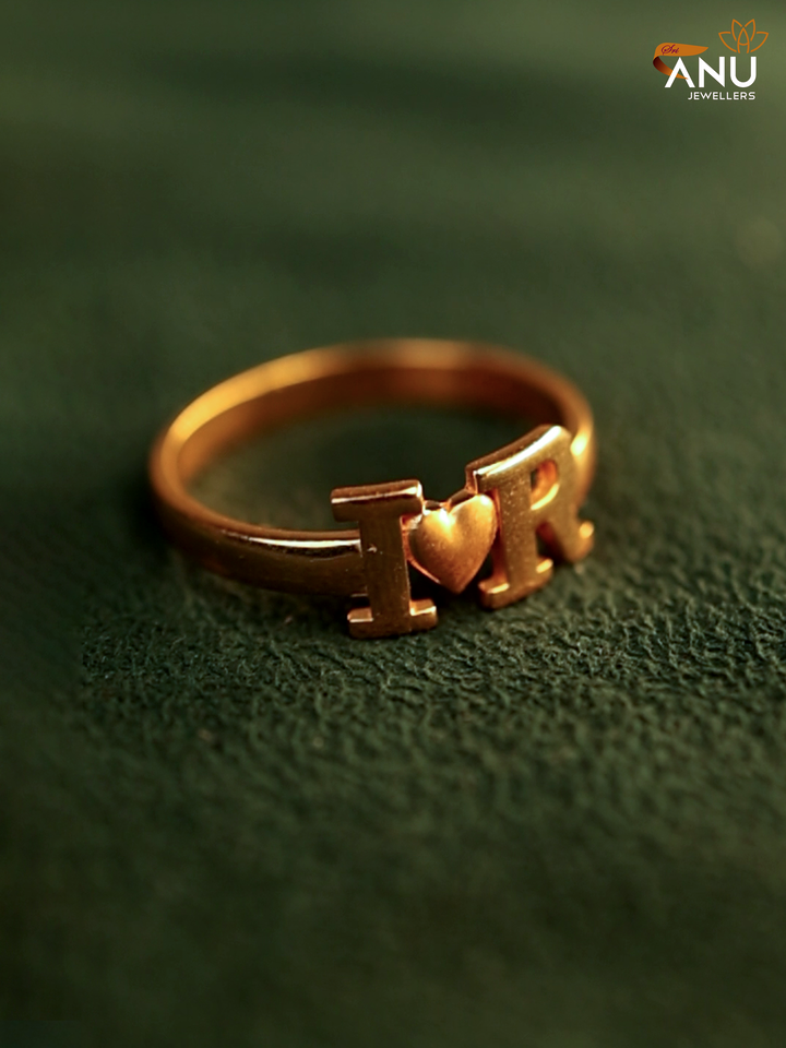 I Love R Couple Gold Ring