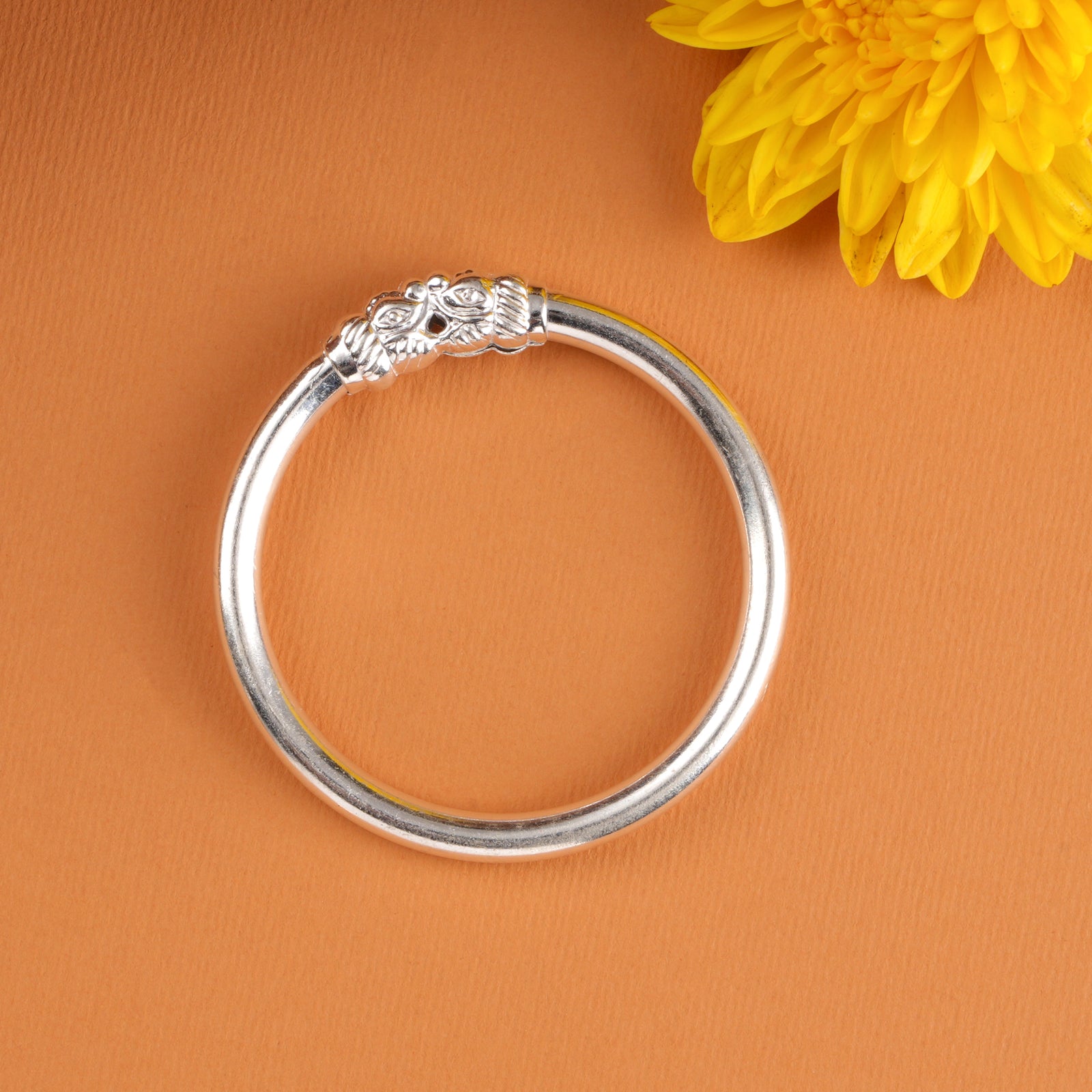 Temple Inspired Yazhi Silver Baby Bangle