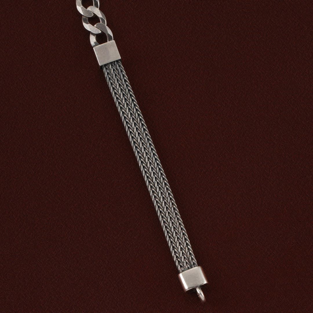 Figaro Mesh Rope Men’s Silver Bracelet