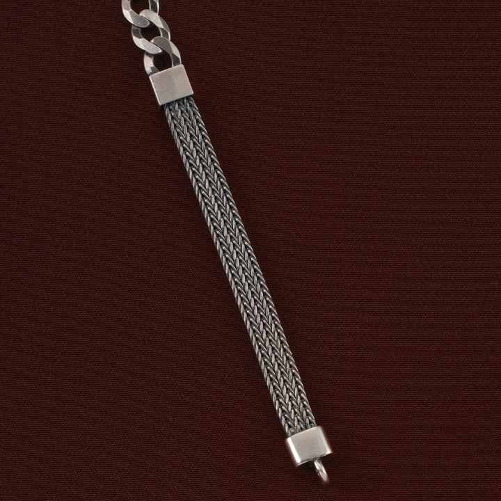 Figaro Mesh Rope Men’s Silver Bracelet