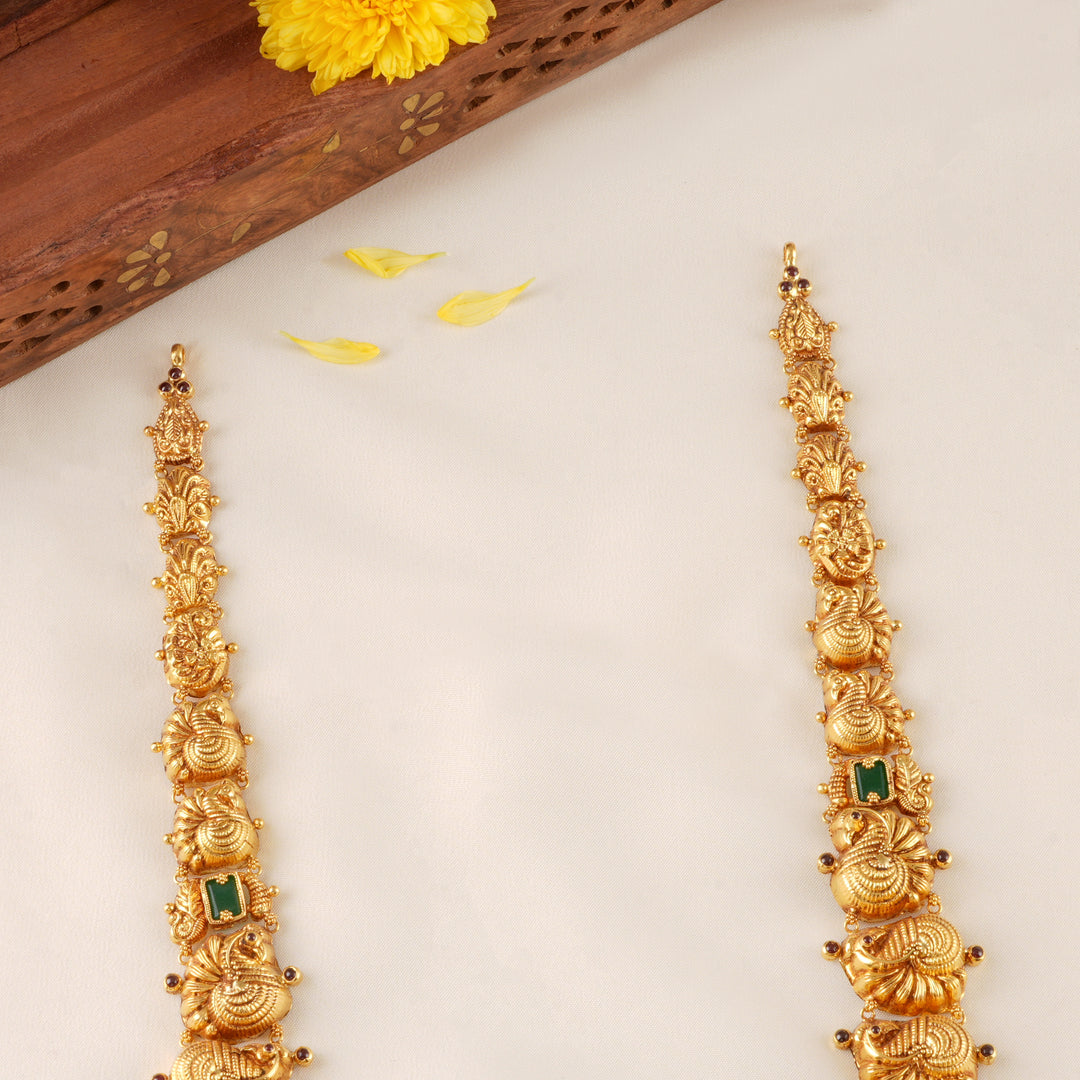Divine Lakshmi Peacock Gold Haram