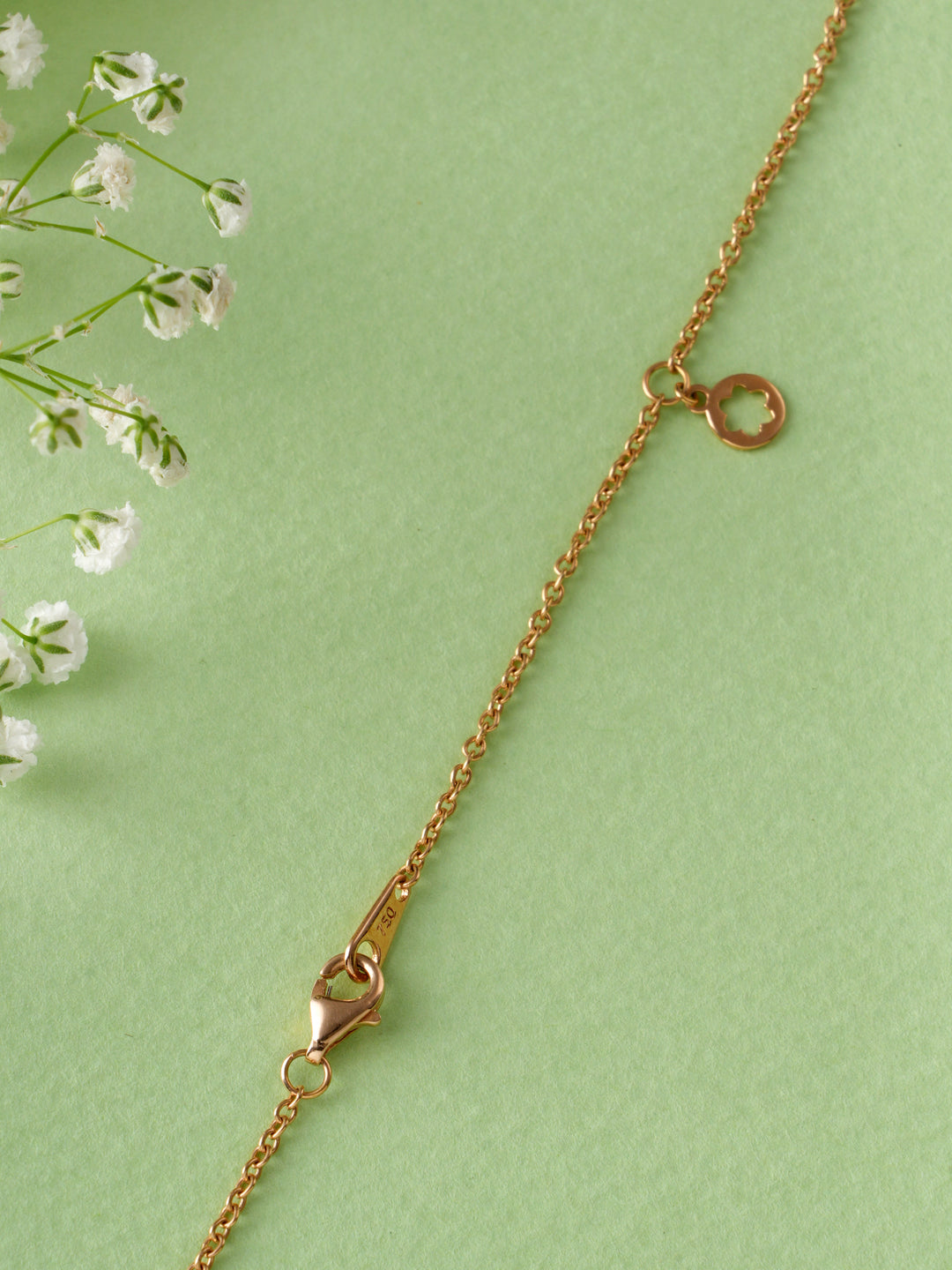 Diamond Vertical Bar Rose Gold Chain