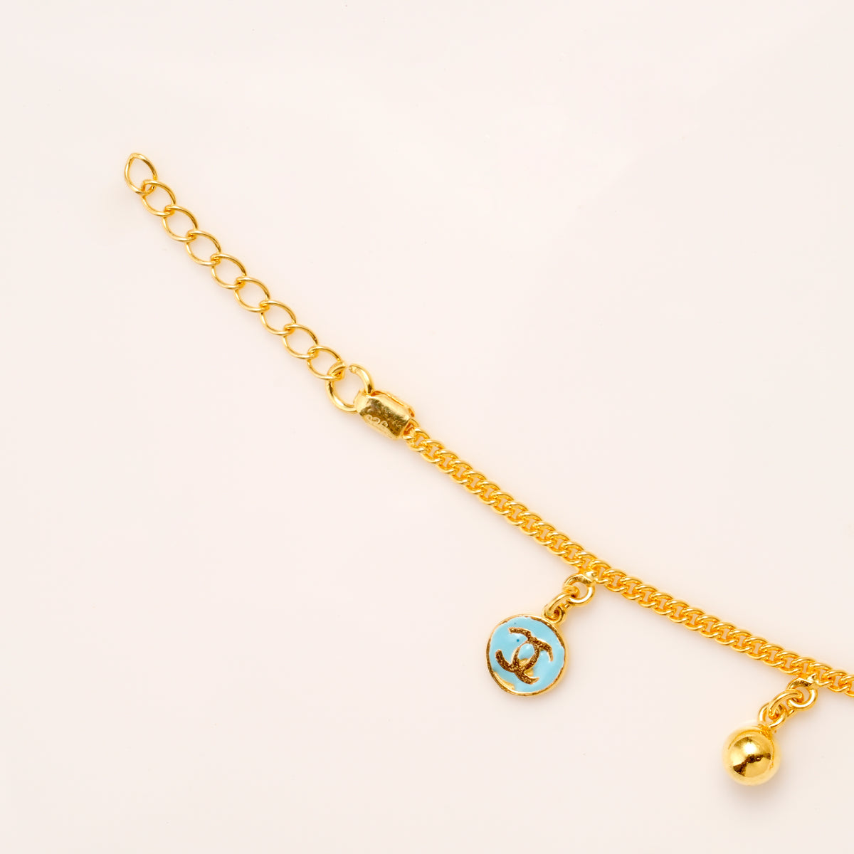 Silver Gold Plated Smiley Charm Bracelet