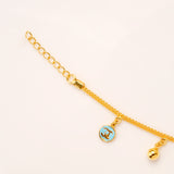 Silver Gold Plated Smiley Charm Bracelet