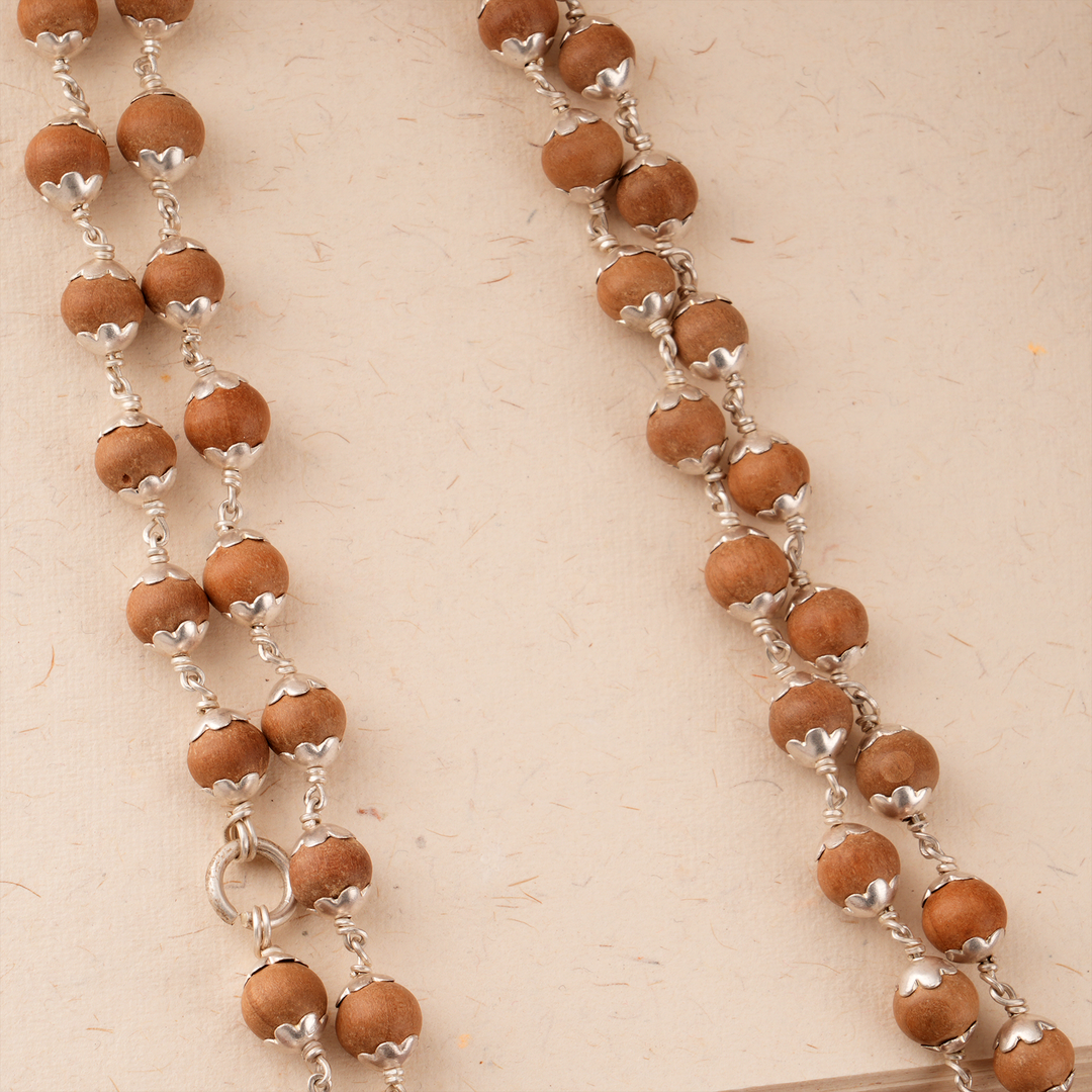 Traditional Temple Silver Santhana Malai