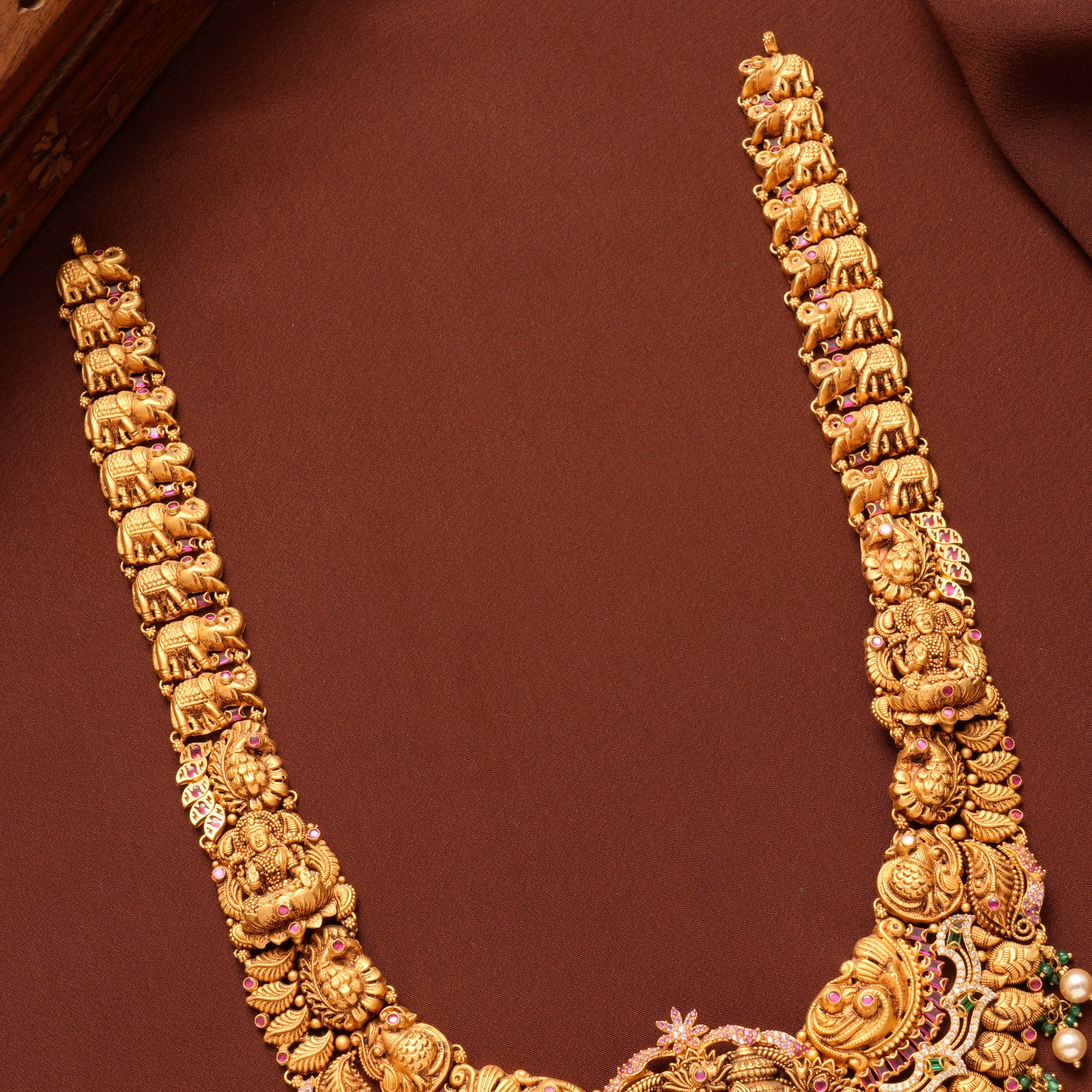 Divine Ram Seetha with Pearl Drops Gold Haram