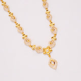 Floral White Stone Golden Necklace Set
