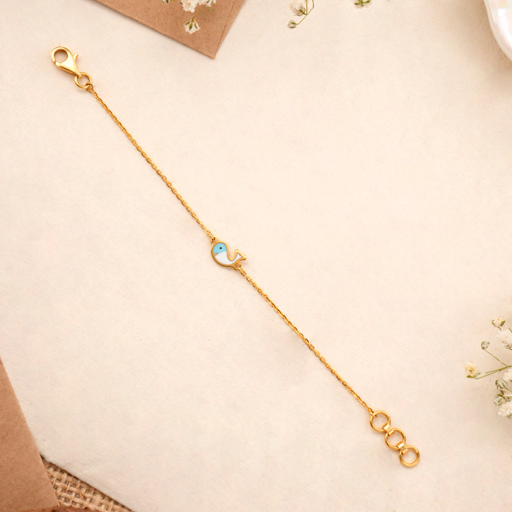 Minimalist Dolphin Design Gold Bracelet