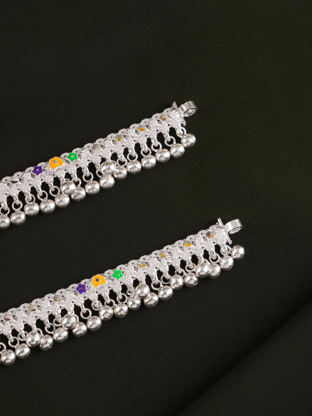 Malligai with Bells Silver Anklet