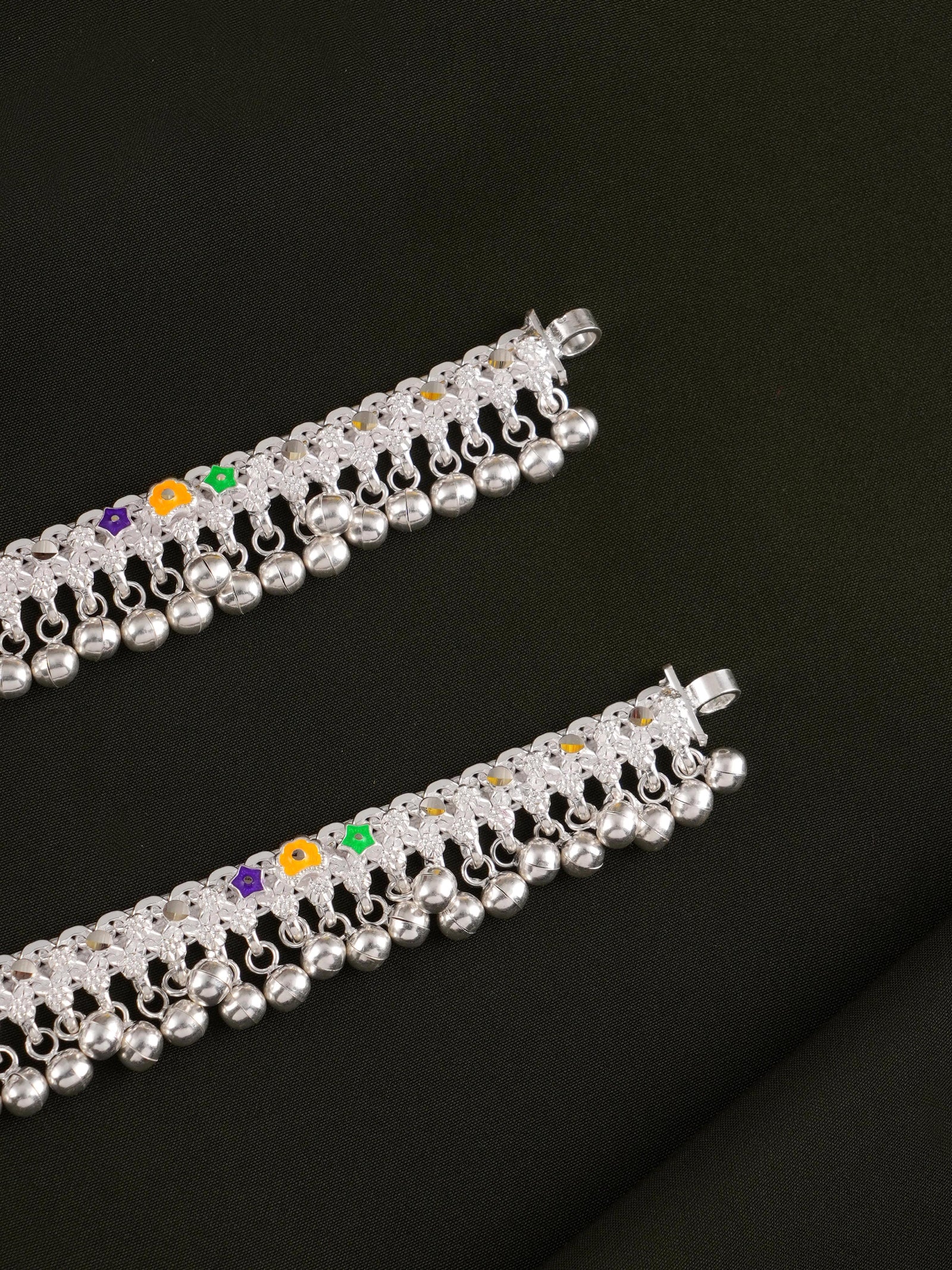 Malligai with Bells Silver Anklet