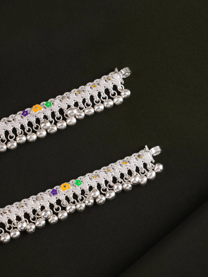 Malligai with Bells Silver Anklet