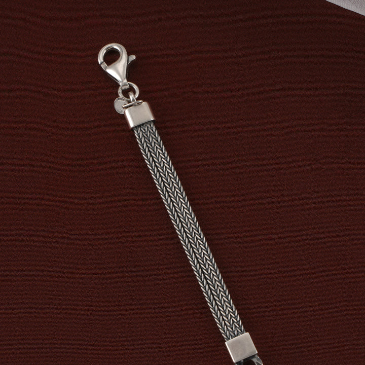 Figaro Mesh Rope Men’s Silver Bracelet