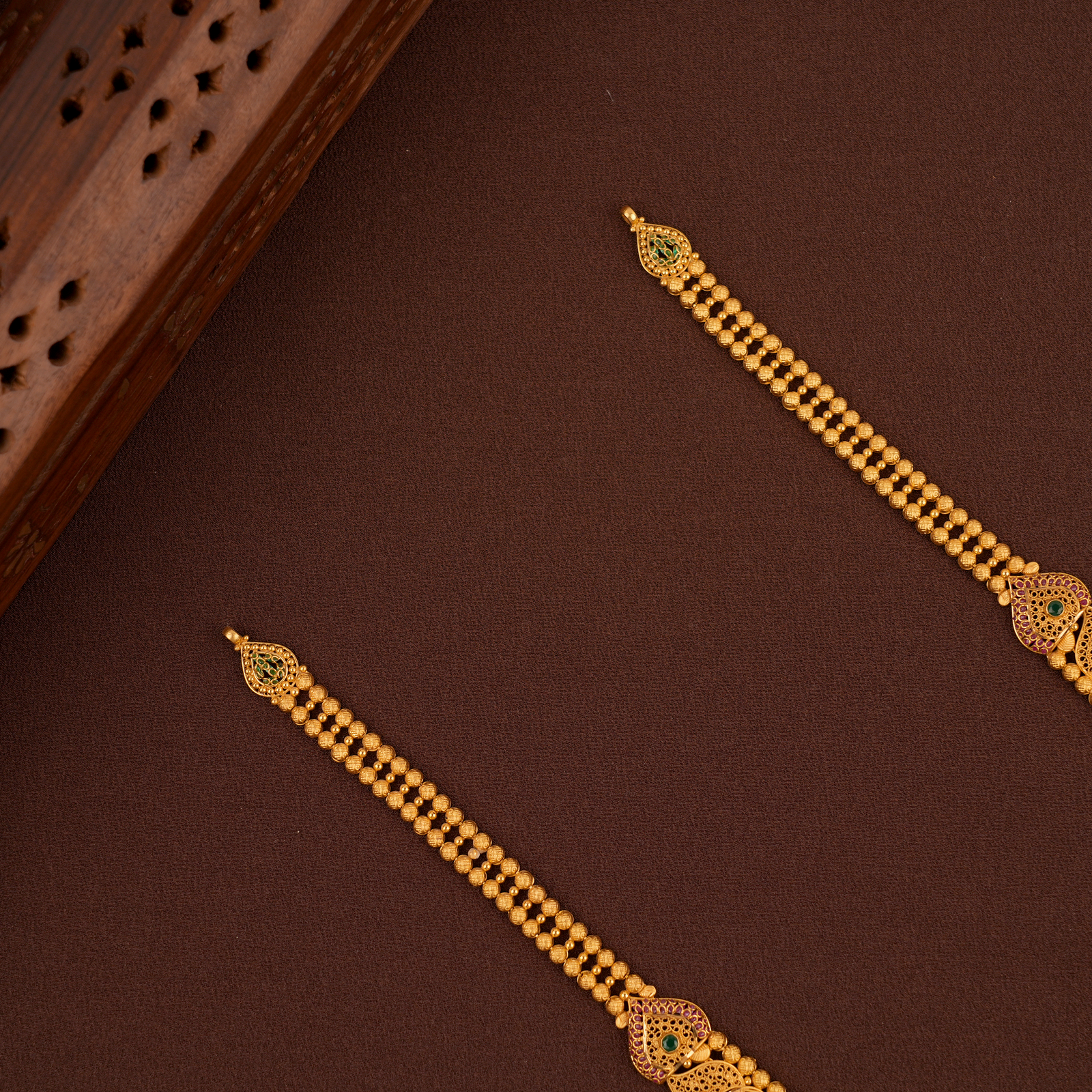 Intricate Lakshmi Pendant Gold Haram