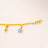 Silver Gold Plated Smiley Charm Bracelet
