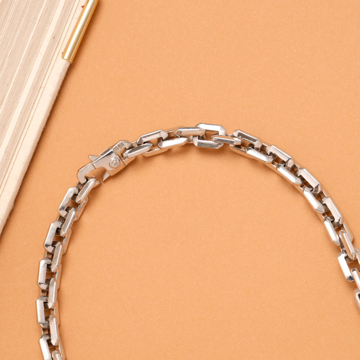Square Silver Cuban Link Chain