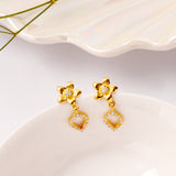 Floral White Stone Golden Necklace Set