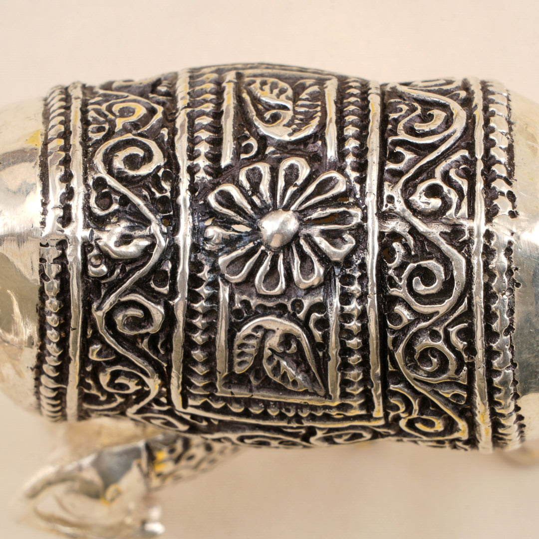 Silver Antique Cow and Calf Statue
