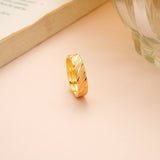 Contemporary Gold Band with Sleek Curves Ring