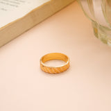 Contemporary Gold Band with Sleek Curves Ring