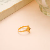 Slim and Oval Blossom Gold Ring