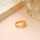 Elegant Infinity Design Gold Beads Ring