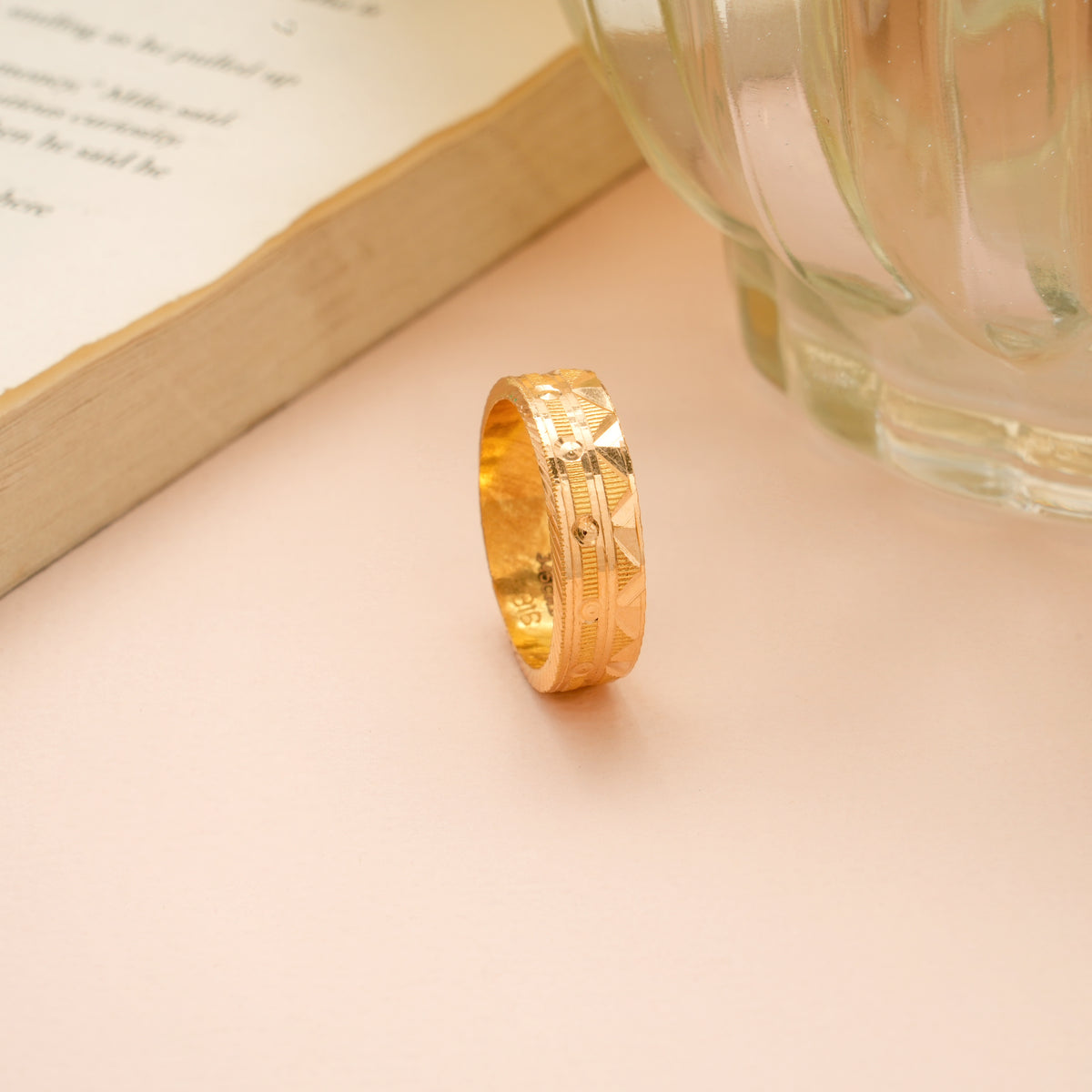 Triangle Design Gold Band Ring