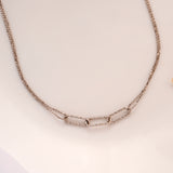 Designed Paper Clip Silver Chain