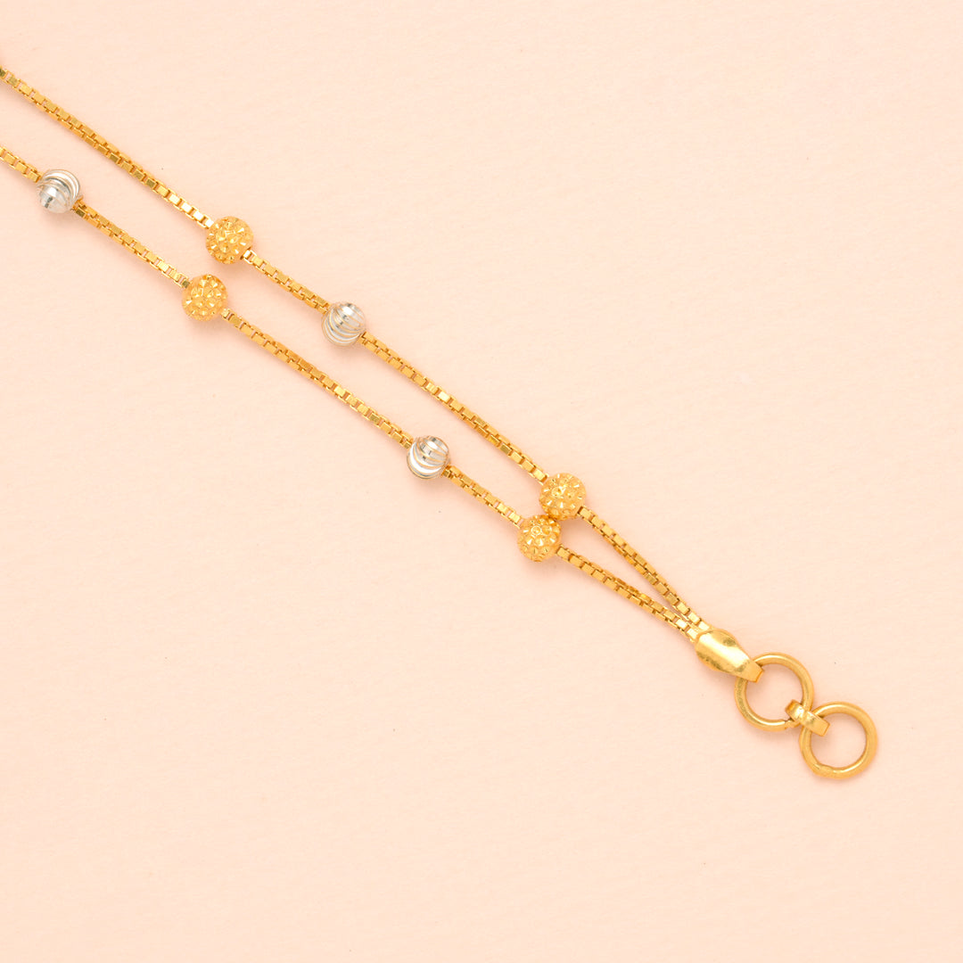 Fancy Dual Tone Multi Balls Gold Bracelet