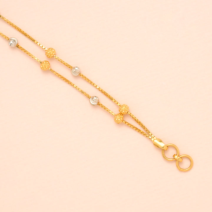 Fancy Dual Tone Multi Balls Gold Bracelet