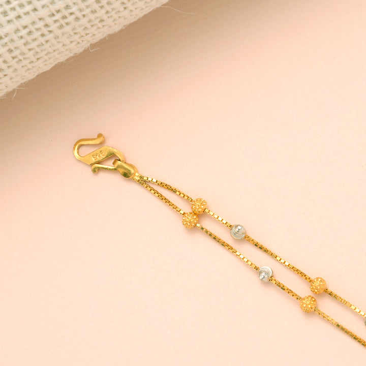 Fancy Dual Tone Multi Balls Gold Bracelet