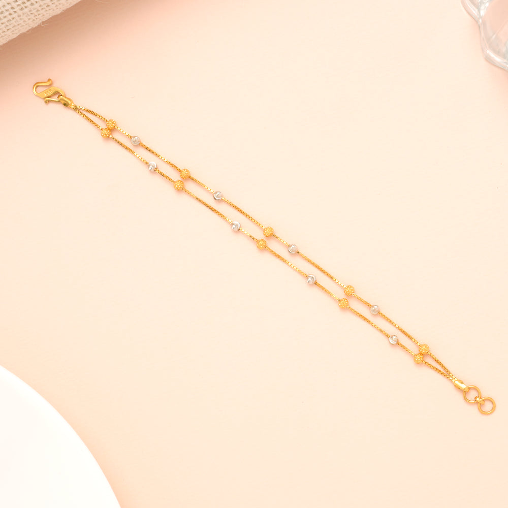 Fancy Dual Tone Multi Balls Gold Bracelet