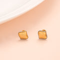 Cushion Square Dual Tone Gold Stud Earrings
