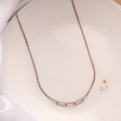 Designed Paper Clip Silver Chain