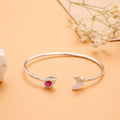 Butterfly Ruby Tear Drop Silver Kada