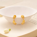 Pretty Floral Design Golden Earring