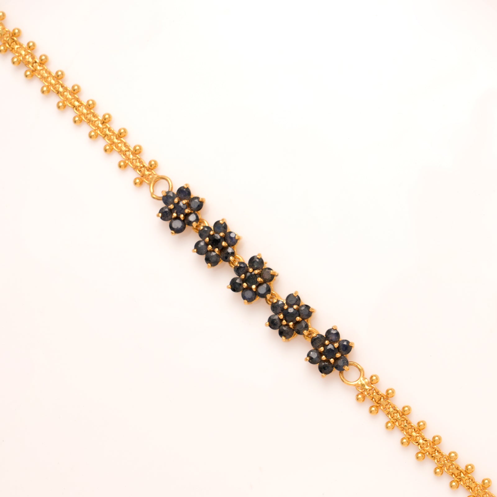 Multi Floral with Color Stone Gold Bracelet