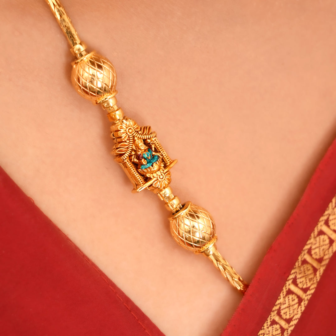 Divine Lakshmi Silver Gold Plated Mugappu Chain