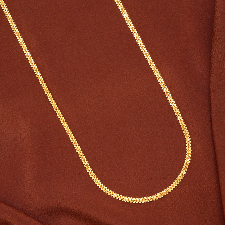 Sleek South Indian Plain Snake Gold Chain