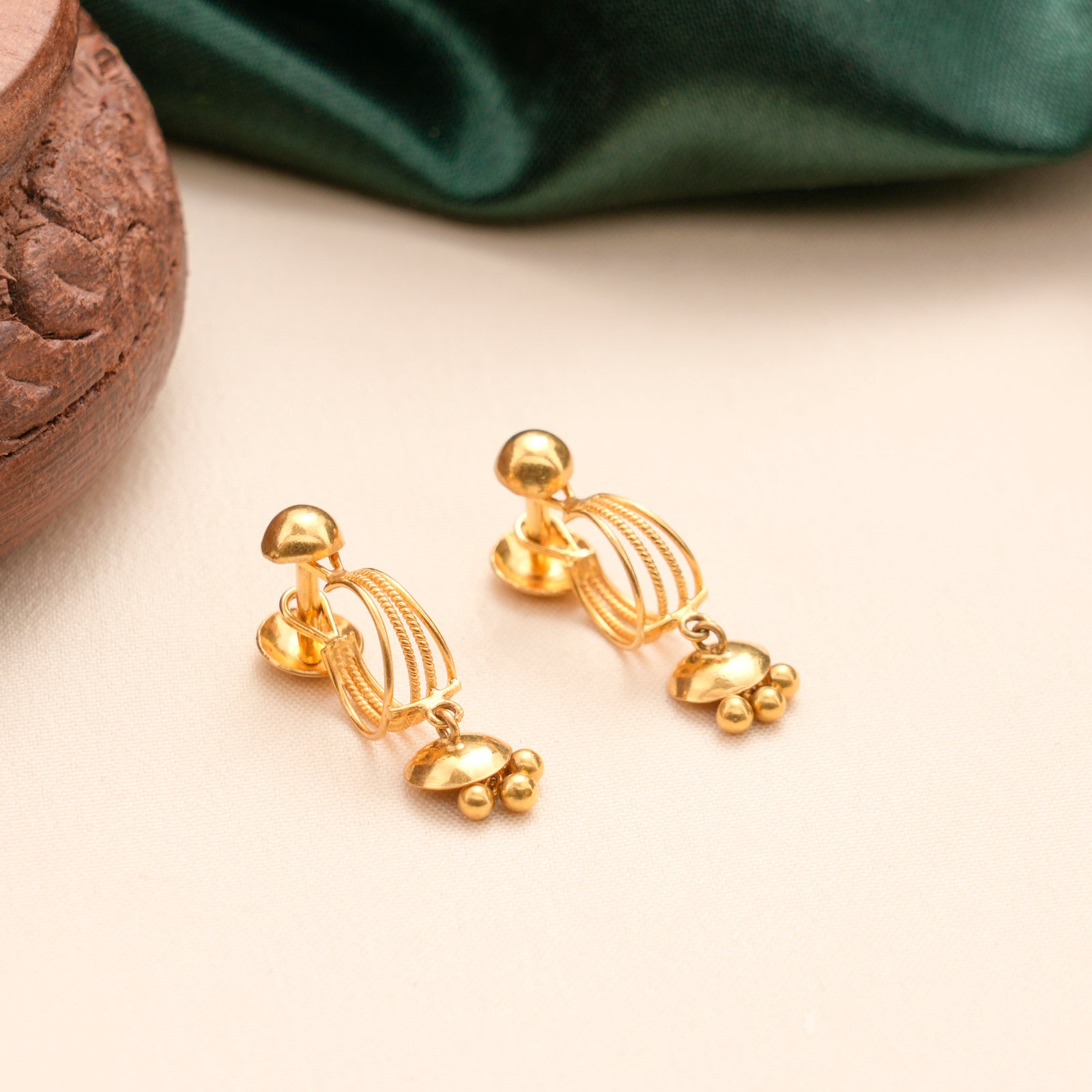 Classic Gold Drop Hoop Earrings