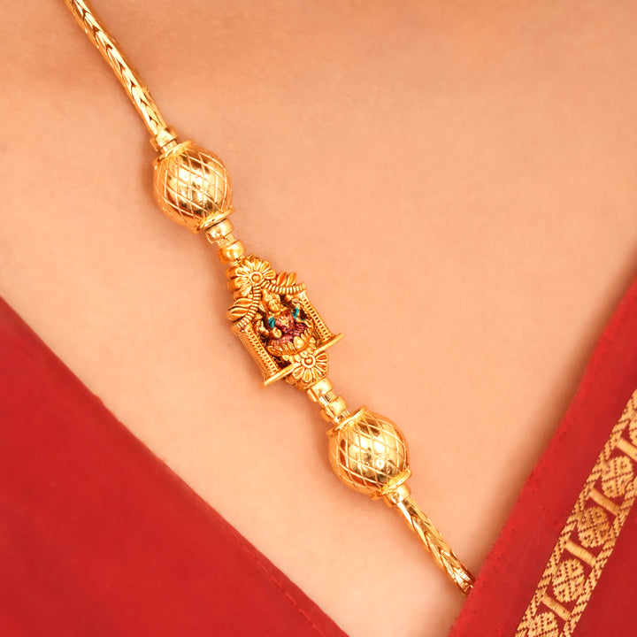 Divine Lakshmi Silver Gold Plated Mugappu Chain