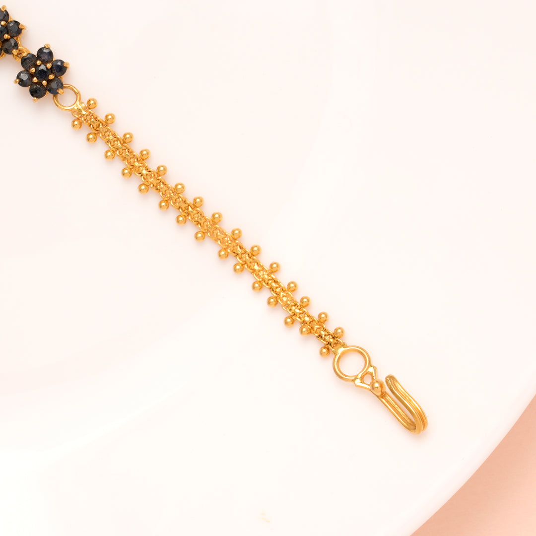Multi Floral with Color Stone Gold Bracelet