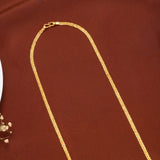 Sleek South Indian Plain Snake Gold Chain