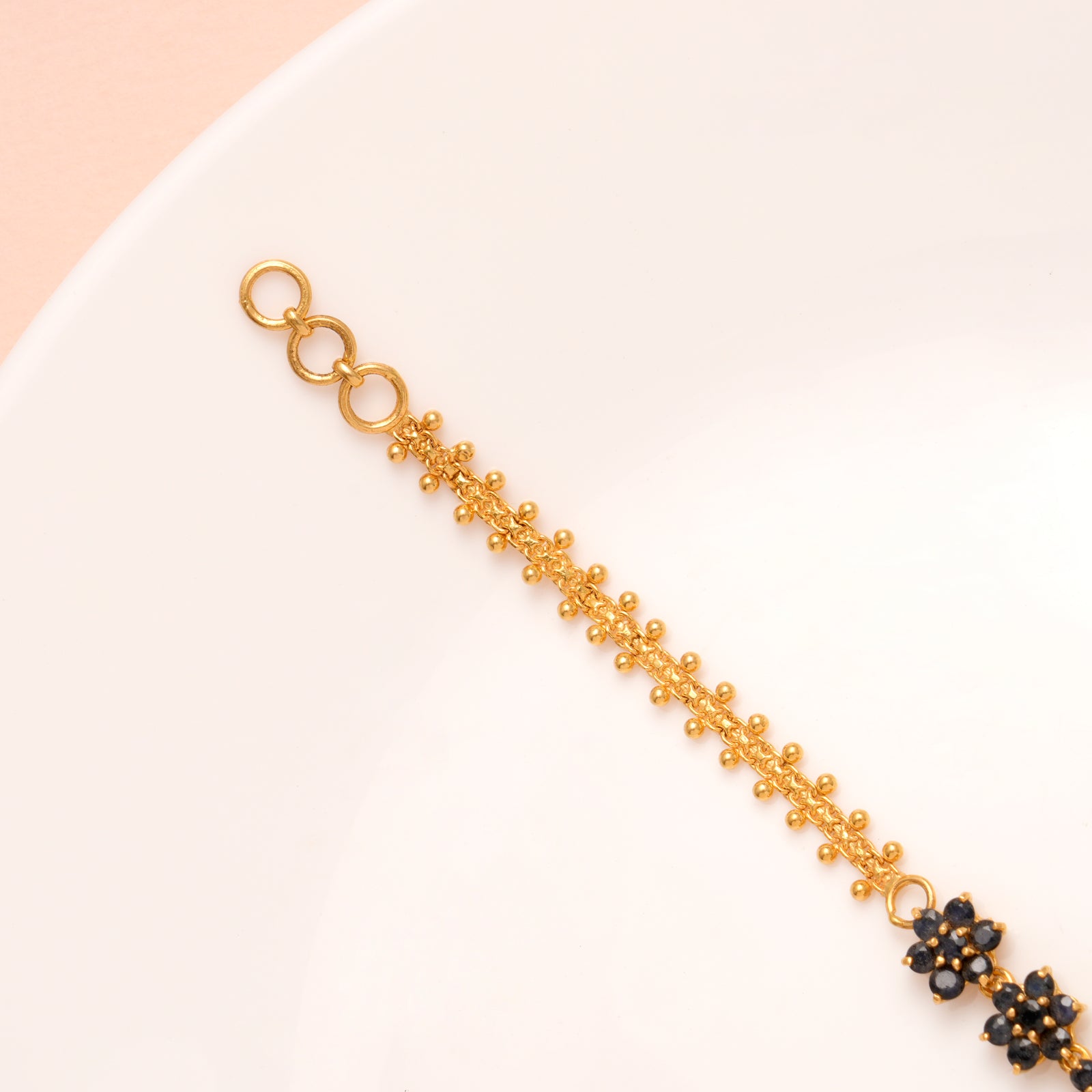 Multi Floral with Color Stone Gold Bracelet