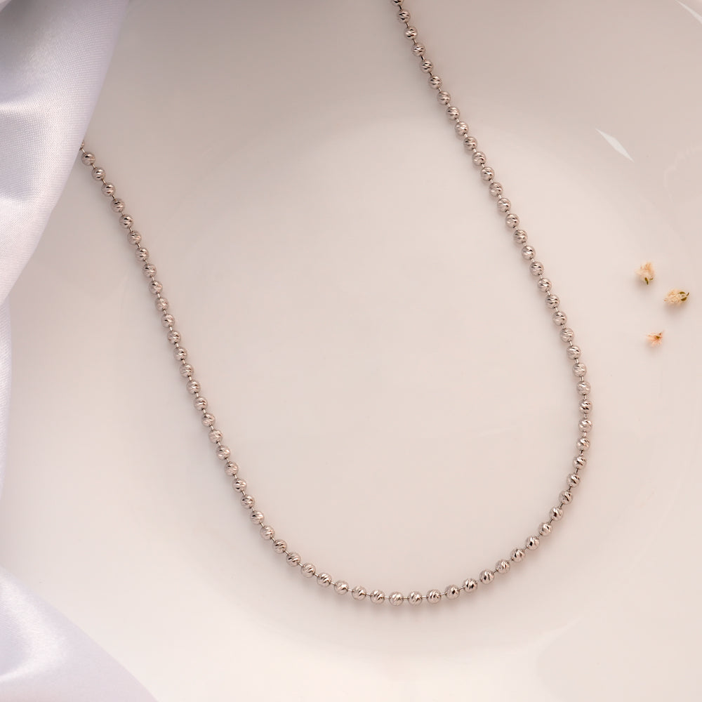 Plain Ball Designed Silver Chain
